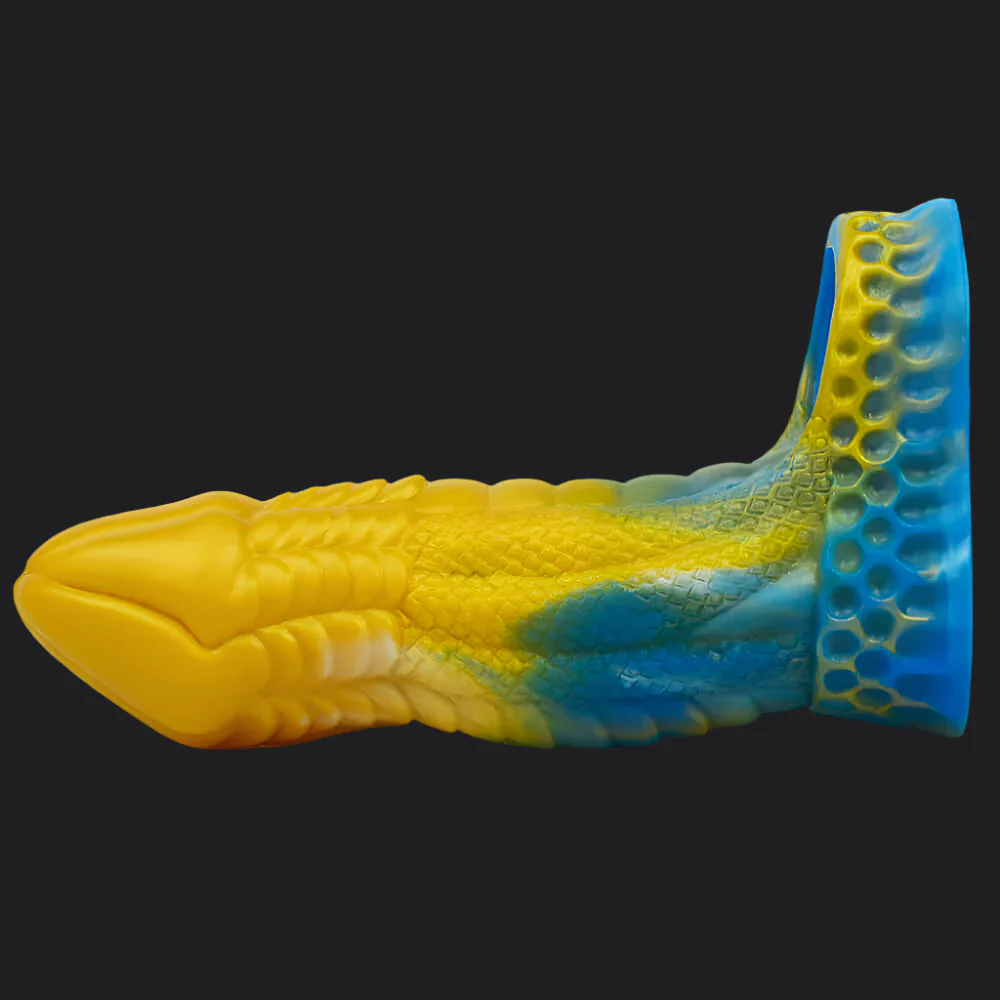 Io Dragon Penis Extender Sleeve  - Yellow & Blue - Image 2